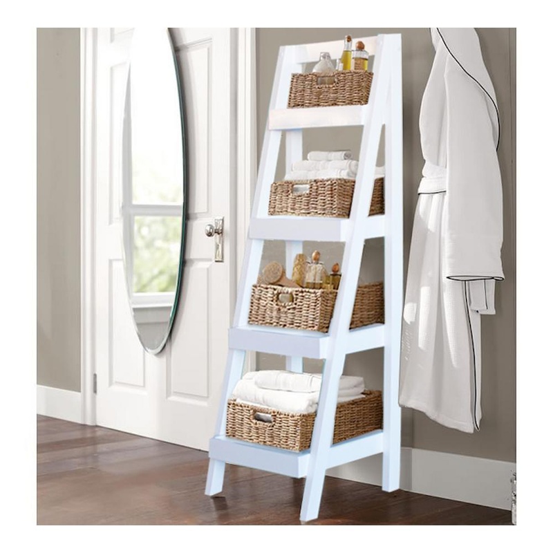Bathroom Storage Ladder (White)