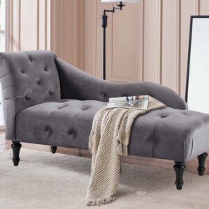 Chaise Longue (Grey Velvet)