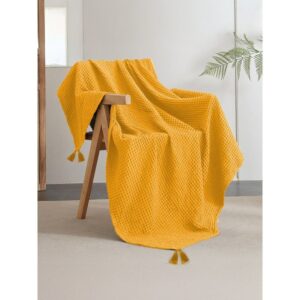 Cotton Waffle Throw 150x200cm (Mustard)