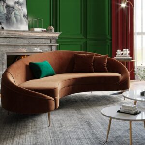 Curved Sofa 3-Seater (Emerald Velvet)