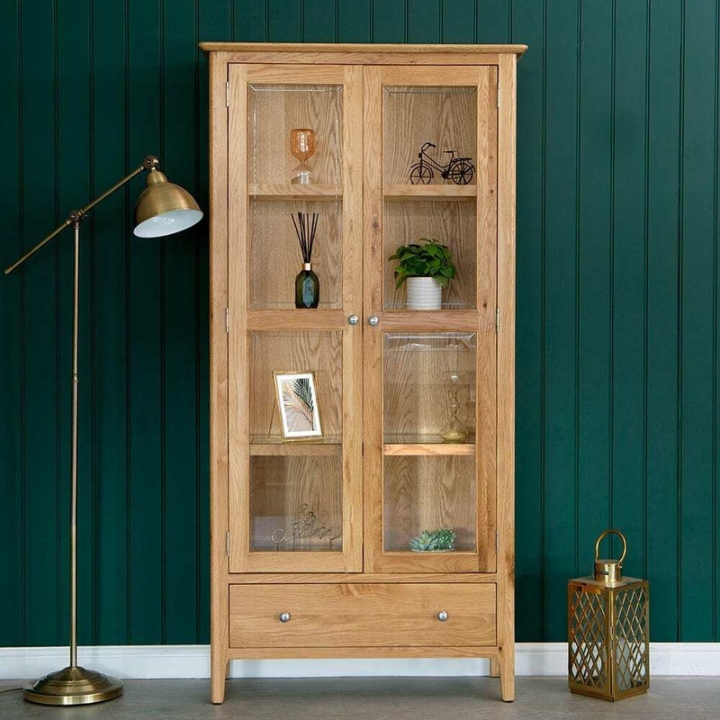 Display Cabinet 90cm (Glass & Oak)