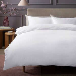 Duvet Cover Set Double (White Egyptian Cotton)
