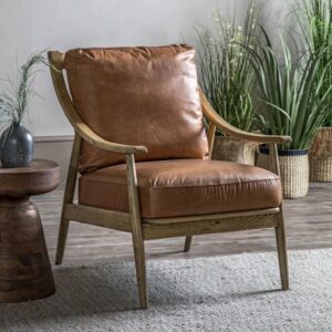 Leather Armchair (Tan Brown)