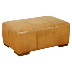 Leather Ottoman Large (Tan)