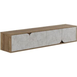 Media Unit 180cm (Marble & Oak)