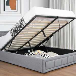 Ottoman Storage Bed Double (Grey)