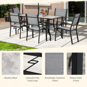 Outdoor Dining Set 6-Seater (Grey)