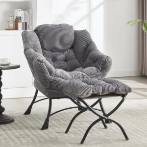Reading Chair with Ottoman (Charcoal)