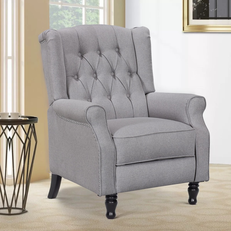 Wingback Armchair (Grey Linen)